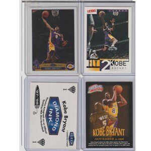 Kobe Bryant 4 Card Lot/Possible Rookies, Inserts, Chrome. KB1